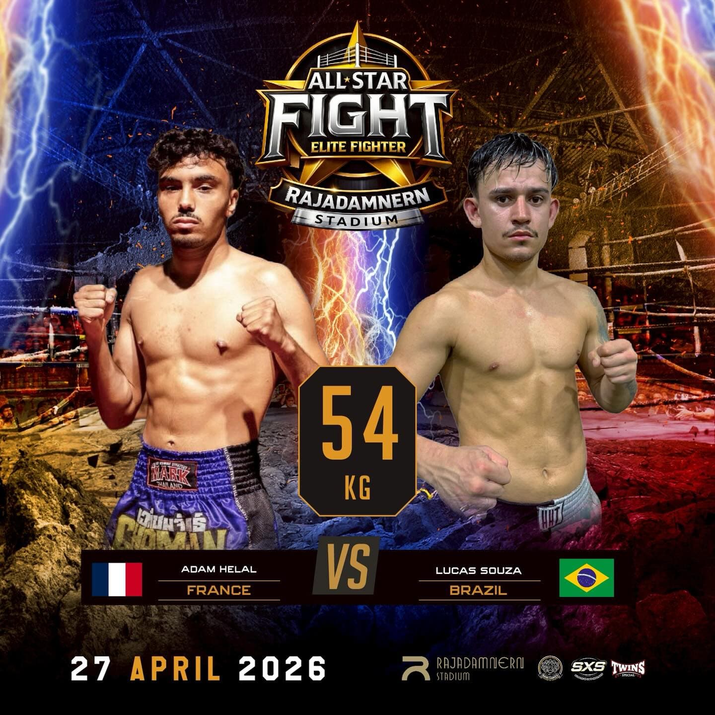 Brasileiro Luquinha Souza estreia no All-Star Fight em Bangkok e mira passar a morar na Tailândia