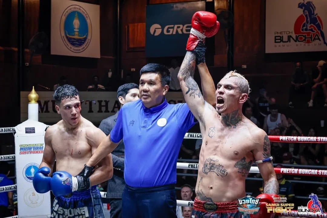Brasileiro Diogo de Jesus vence luta em estádio no sul da Tailândia